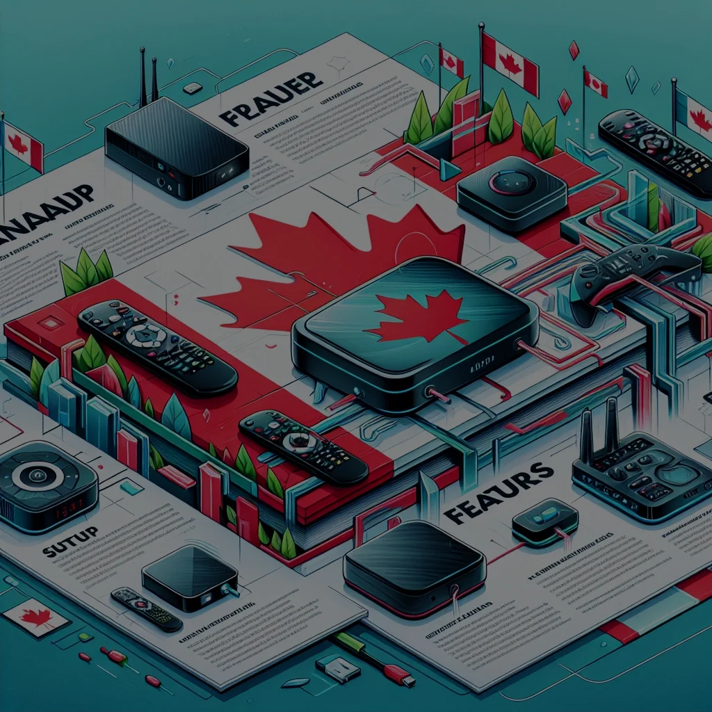 3D illustration of streaming devices with Canadian flag.