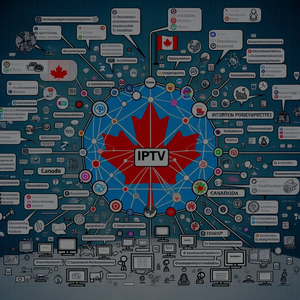 Canadian IPTV network diagram with devices and connections.