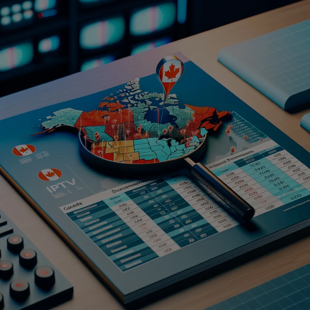 IPTV distribution map of Canada with statistics.