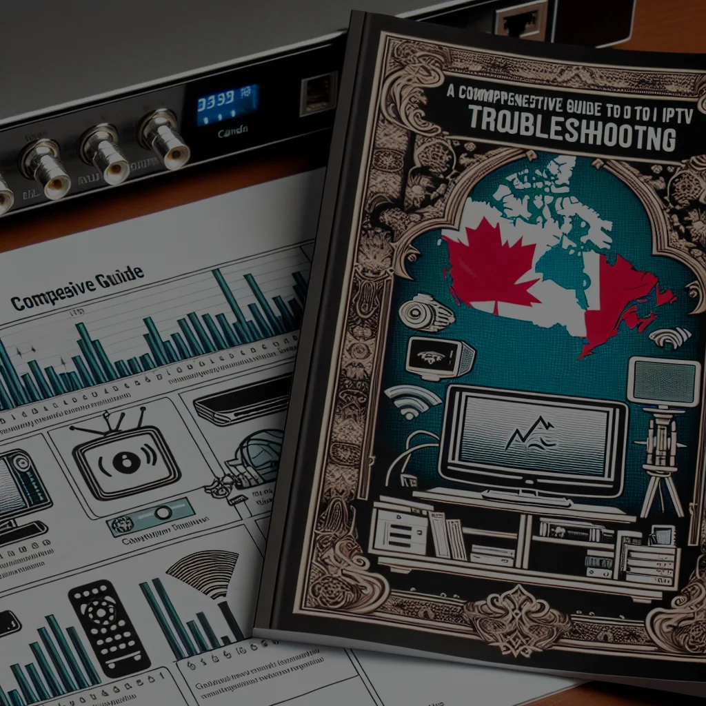 IPTV troubleshooting guidebook and diagram with Canada map.